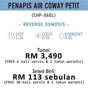 Harga Penapis Air Coway Terkini Model Petit-HarizCoway